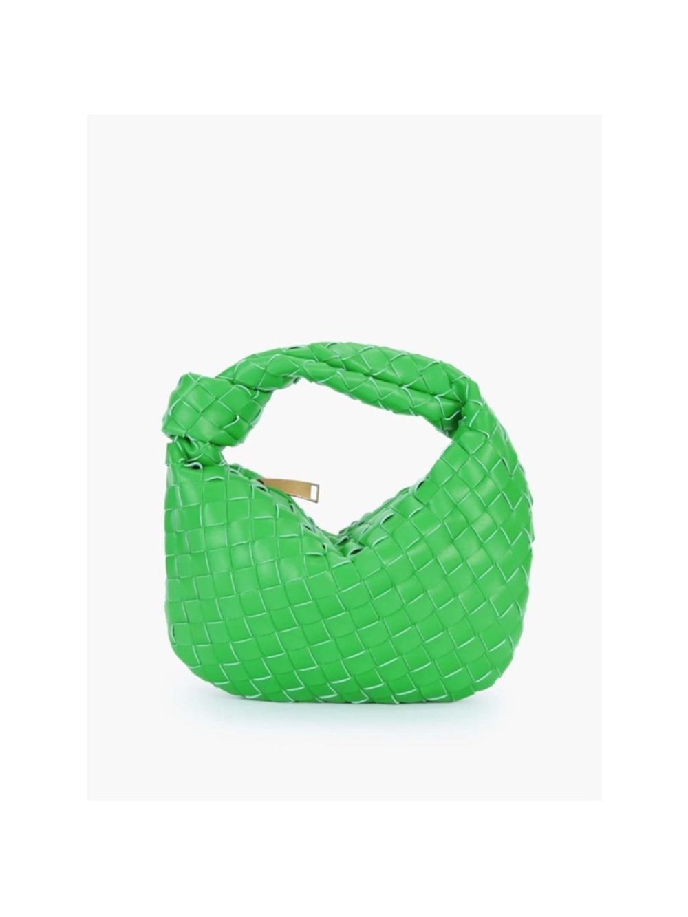 Commense Woven Top Handle Bag Knotted Design Trendy Fashion Handbag Green - Picture 4 of 8